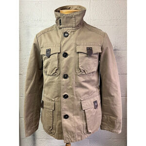 Cerruti 1881 Field Jacket cotton & leather accents Size Medium